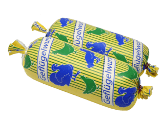 Geflügellyoner im Portionsdarm