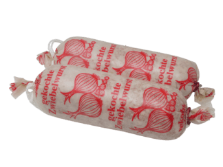 Gekochte Zwiebelwurst im Portionsdarm