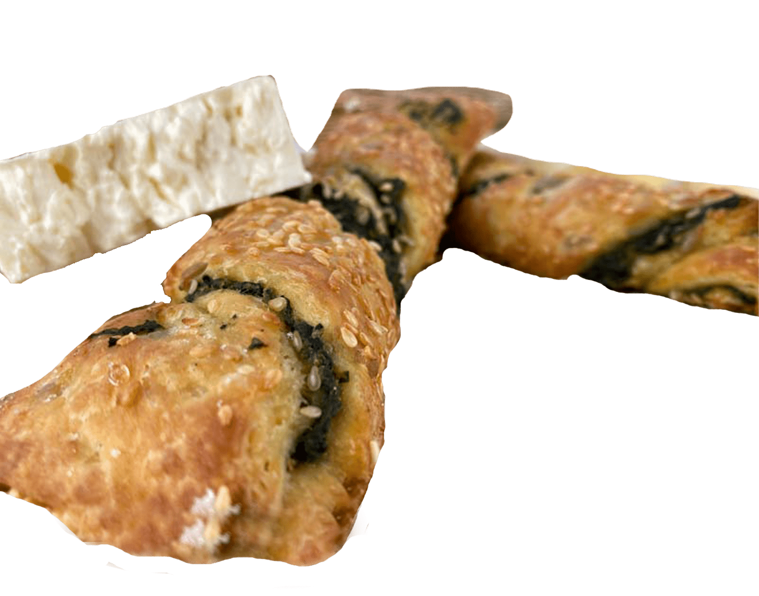Spinatzwirbel mit Feta