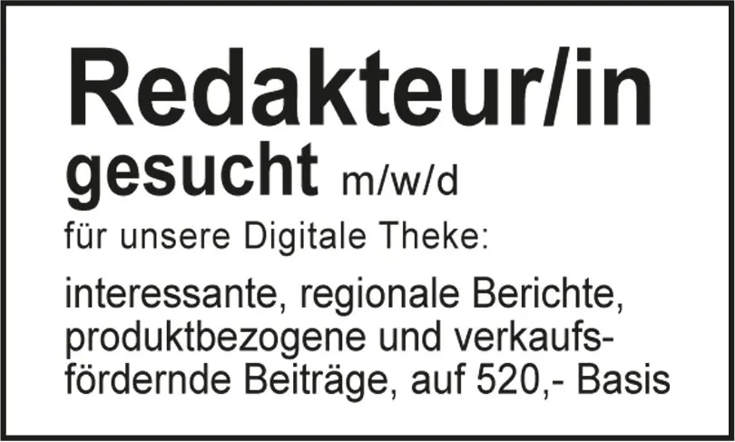 Stellenanzeige