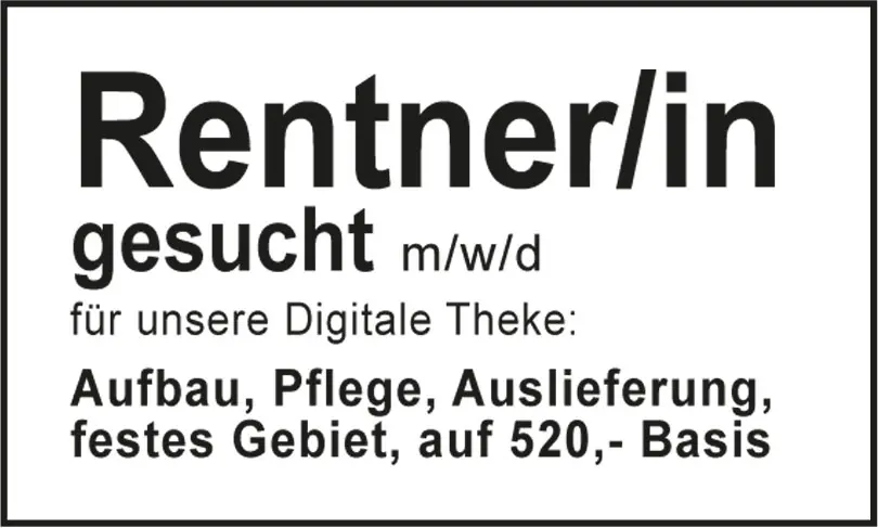 Stellenanzeige